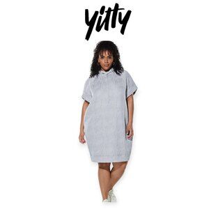 Yitty Major Label Backless Grey Hoodie Dress XL Soft Jacquard Cutout Streetwear